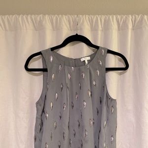 Joie Grey Embroidered Sleeveless Top
